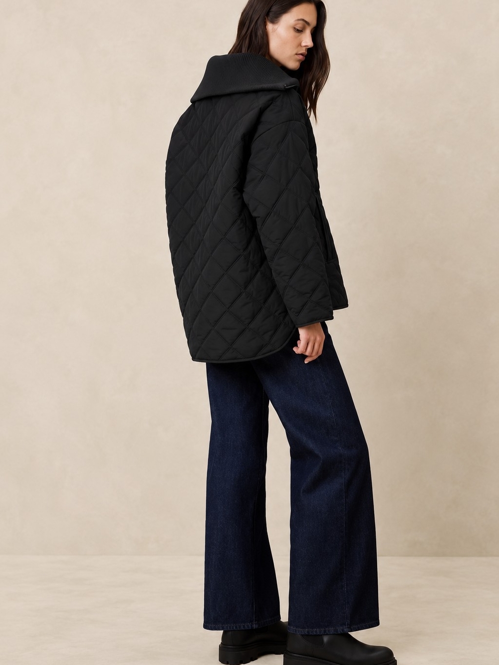 Banana Republic Factory Impermeable Black Quilted Jacket โ XXL โ New With Tags